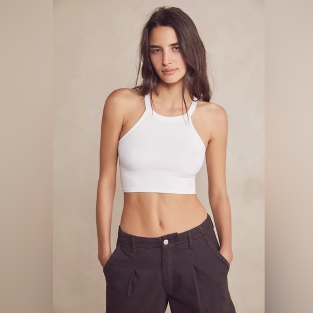 Free people Bella Seamless Rib Tank, white